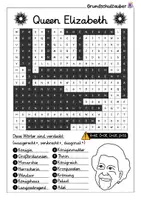 Vorschau - Arbeitsblätter - Queen Elizabeth Suchsel - Buchstabengitter - Seite 2