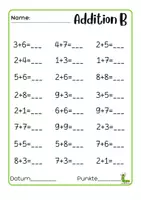 Vorschau - Arbeitsblätter - Kleiner Mathetest Addition 🎉🧙♂️ - Seite 1