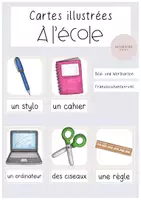 Vorschau - Bildkarten - À l'école Bildkarten Schulmaterialien - Deckblatt