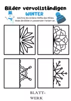 Vorschau - Mal- und Bastelvorlagen - Kunst: Bilder vervollständigen/ Winter, Weihnachten, Arbeitsblätter, Malvorlagen - Seite 3