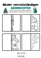 Vorschau - Arbeitsblätter - Kunst: Bilder vervollständigen: Winter, Weihnachten/Zusatz/Zwischendurch/Vertretung - Seite 3