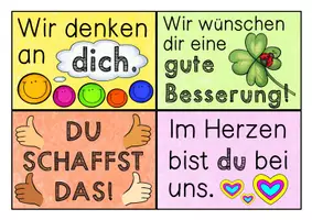 Vorschau - Poster - Grußkarten für kranke Kinder - 20 x Gute Besserung und Co. - Seite 1