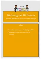Vorschau - Fördermaterial/Inklusion - 70 Werkzeuge im Werkraum - Faltbare Lernkarten - Deckblatt