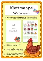 Vorschau - Stationenlernen - Lesen Wortebene Klettmappe Bauernhof - Deckblatt