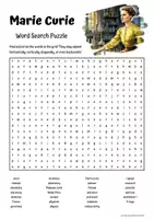 Vista previa - Hojas de trabajo - Marie Curie Word Search Puzzle - Portada