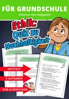 Vorschau - Arbeitsblätter - Nachhaltigkeits-Quiz für Kinder – Bist du bereit, die Umwelt zu schützen? - Deckblatt