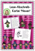 Vorschau - Arbeitsblätter - Kartei zum Lesen und Abschreiben "Hexen" - Fasching, Karneval, Halloween - Deckblatt