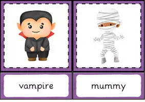 Aperçu - Inclusion - Halloween Flashcards Picture + Word Cards | Vocabulaire - Page 3