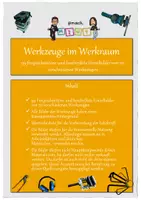 Vorschau - Bildkarten - 70 Werkzeuge im Werkraum - 99 transparente und beschriftete Bilder - Deckblatt
