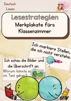 Vorschau - Poster - Lesestrategien - Merkplakate für den Klassenraum - Deckblatt