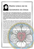 Vorschau - Arbeitsblätter - Martin Luther und die Reformation - Leseverständnis mit Aufgaben - Deckblatt