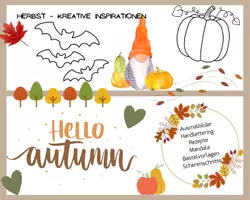 Vorschau - Mal- und Bastelvorlagen - Basteln im Herbst - Scherenschnitte, Mandalas, Handlettering - Deckblatt