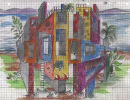 Vorschau - Arbeitsblätter - Traumhaus mit zwei Fluchtpunkten zeichnen - Deckblatt