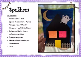 Vorschau - Mal- und Bastelvorlagen - Spukhaus - Kunstprojekt mit 3D-Effekten (Klasse 2-4) - Seite 2