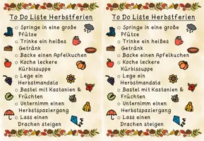 Vorschau - Bildkarten - Herbstferien To-do-Liste 🍁 | Ferienaufgaben & Feriengrüße für Schüler:innen | Grundschule - Seite 2