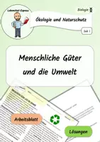 Vorschau - Arbeitsblätter - Menschliche Güter und die Umwelt / Ökologie & Naturschutz - AB & Lösungen - Deckblatt