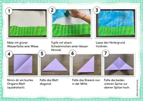 Vorschau - Mal- und Bastelvorlagen - Origami Tulpenwiese - Frühblüher Kunstprojekt (Kl.2-4) - Seite 3