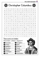 Vorschau - Spiele - Christopher Columbus search puzzle - letter grid (English) - Seite 1
