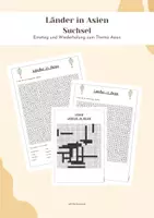 Vorschau - Arbeitsblätter - Suchsel: Länder in Asien - Geographie / GPG / Sachkunde - Deckblatt