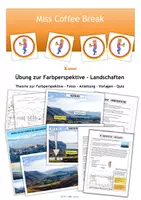 Vorschau - Arbeitsblätter - Übung zur Farbperspektive - Landschaften (Kunst 7.-8. Klasse) - Deckblatt