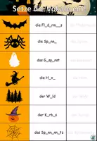 Vorschau - Aufgabenkarten - "Setze die Vokale ein!" Halloween - Aufgabenkarte für das Max Lerngerät - DaZ / DaF / Deutsch #huhuhalloween - Seite 1
