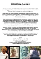 Vorschau - Arbeitsblätter - Sachtext zu Mahatma Gandhi mit 5 Fragen - Deckblatt