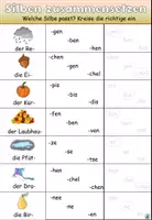 Vorschau - Aufgabenkarten - "Silben zusammensetzen" Der Herbst - Aufgabenkarte für das Max Lerngerät - DaZ / DaF / Deutsch - Deckblatt