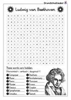 Vorschau - Arbeitsblätter - Ludwig van Beethoven search puzzle - letter grid (English) - Seite 1