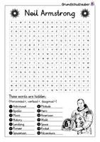 Vorschau - Arbeitsblätter - Neil Armstrong search puzzle - letter grid (English) - Seite 1