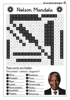 Vorschau - Arbeitsblätter - Nelson Mandela search puzzle - letter grid (English) - Seite 2