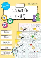 Vista previa - Hojas de trabajo - Sustracción hasta 100 - Juego - Portada