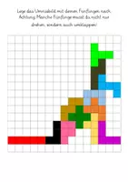 Vorschau - Spiele - Umrissbild mit Fünflingen nachlegen - Aktiver Umgang mit Pentominos - Deckblatt