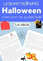 Vorschau - Stationenlernen - Leseverständnis Halloween 5. und 6. Klasse (inkl. Lösungen) - Deckblatt