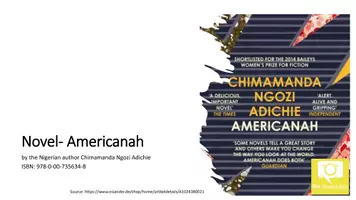 Vorschau - Arbeitsblätter - Nigeria - Americanah - Analysing a fictional text - Seite 1