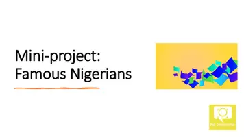 Vorschau - Präsentationen/Tafelbilder - Miniproject- Nigeria - Englisch Oberstufe - Famous Nigerians- Canva Profile - Deckblatt