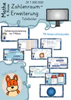 Vorschau - Unterrichtsreihen - Zahlenraumerweiterung 1 Million - Klasse 4 Mathe - digitale Tafelbilder - Deckblatt