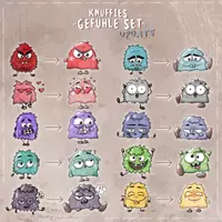 Vorschau - selbst erstellte Cliparts/Grafiken - Knuffies "Die Gefühle" Cliparts Set - Seite 2