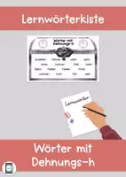 Vorschau - Arbeitsblätter - Lernwörter: Wörter mit Dehnungs-h - Deckblatt