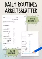 Vorschau - Arbeitsblätter - Daily routines Arbeitsblätter - Deckblatt