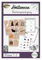 Vorschau - Arbeitsblätter - Halloween Rechenspaziergang ZR 12 Würfelaugen Mengen - Deckblatt