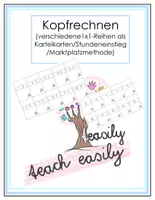 Vorschau - Spiele - Kopfrechenspiel 3er-Reihe - Stundenbeginn - Karteikarten - Marktplatz - Deckblatt
