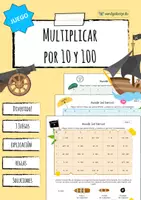 Vista previa - Hojas de trabajo - Multiplicar por 10 & 100 - Paquete de juegos - página 1