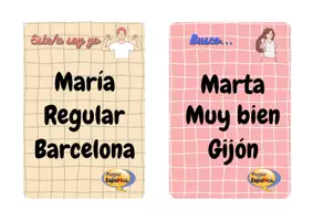 Vorschau - Aufgabenkarten - Tarjetas busca tu pareja nombre, que tal, ciudad - Seite 2