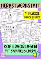 Vorschau - Arbeitsblätter - Herbstwerkstatt Klasse 1 (Übungen mit Sammelbildern) - Deckblatt