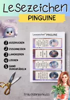 Vorschau - Mal- und Bastelvorlagen - Lesezeichen mit postiven Sprüchen: Pinguine und Weihnachtszeit - Seite 2