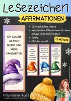 Vorschau - Mal- und Bastelvorlagen - Lesezeichen mit positiven Sprüchen: Affirmationen Winteredition - Seite 2