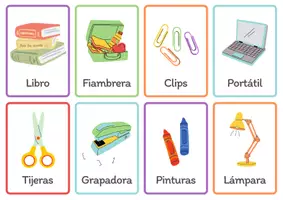Vista previa - Tarjetas / Manipulativos - ¡Flashcards cosas del cole en español! - página 2
