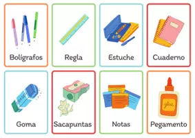 Vista previa - Tarjetas / Manipulativos - ¡Flashcards cosas del cole en español! - página 3