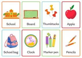 Aperçu - Cartes / Images - Flashcards de choses scolaires en anglais! - Page 1