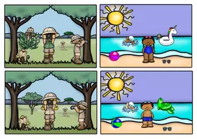 Vorschau - Spiele - Sprechen - FÜR ALLE SPRACHEN GEEIGNET -Findet die Unterschiede - Eine kommunikative und lustige Übung! - Seite 1